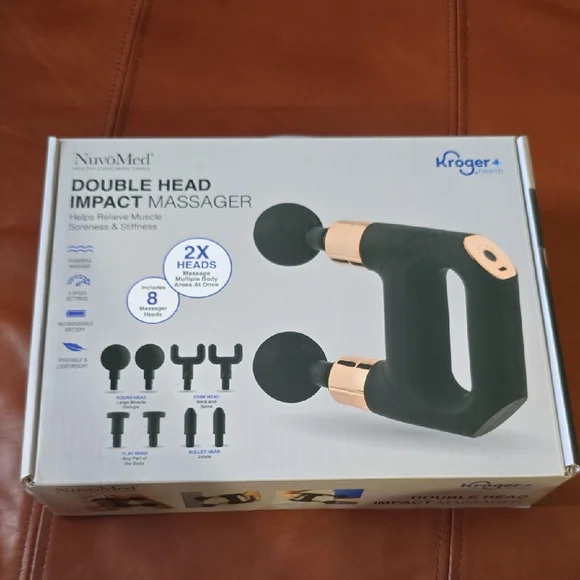 NuvoMed Dual Head Massager - Black and Gold - Picture 1 of 4